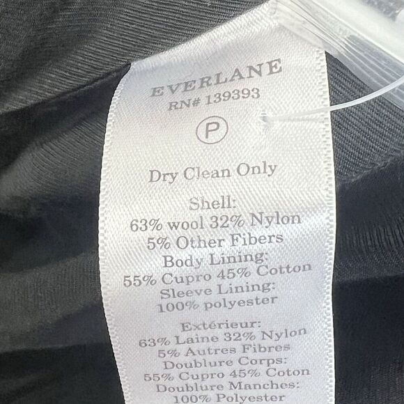Everlane Oversized Glen Plaid Wool Blazer Size 16 Black Gray Houndstooth - Picture 13 of 14